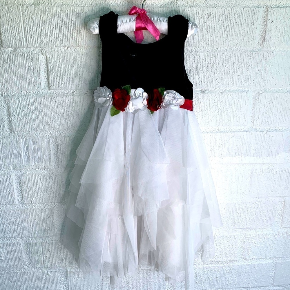 Biscotti Holiday Velvet Flower Tulle Wedding Flower Girl Dress sz 7